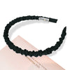 Lilli Skinny Ruched Satin Headband - Onyx